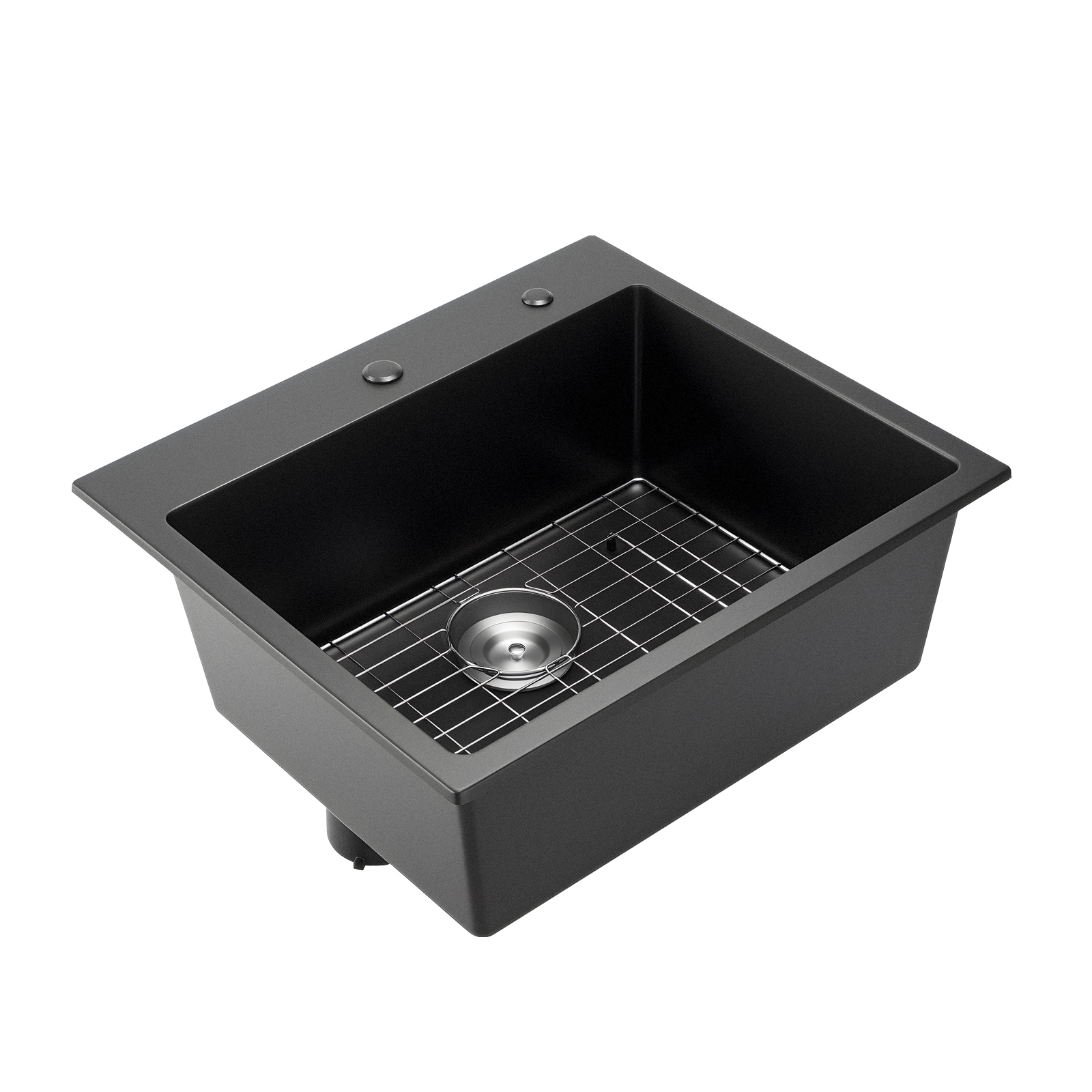 25 Inch Granite Kitchen Sink Top Mount Single Bowl Drop-In Basin For RV Bar_voghion.com